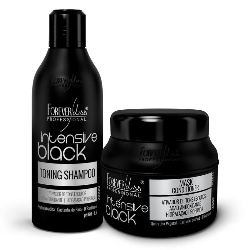Kit Matizador de Cabelos Pretos Intensive Black Forever Liss | Shopee ...