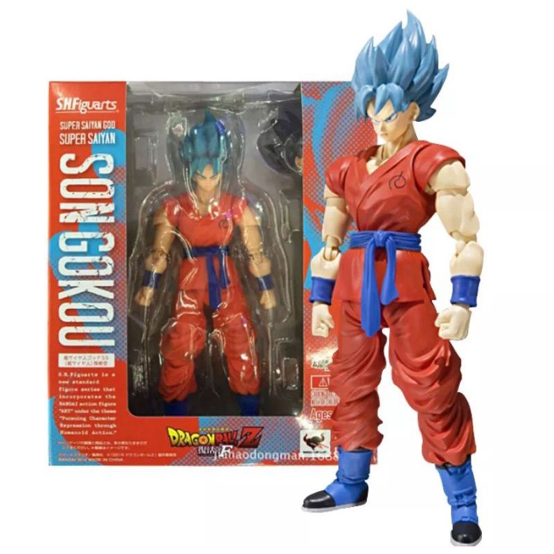 Boneco Goku Deus blue Dragonball Super Sh Figuarts Articulado 1.0