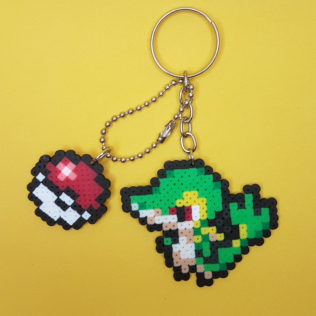 Chaveiro Ímã Pin Bottom Snivy Pokémon Pixel Art Pixel Arte Perler Beads Shopee Brasil