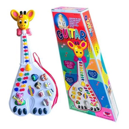 Brinquedo Guitarra Musical Girafa Teclado Infantil Som