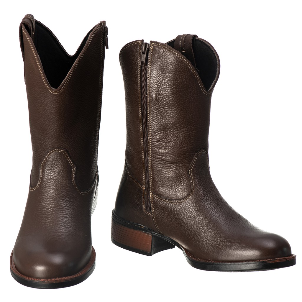 Bota Texana Cano Alto lisa unissex Floter Café CAMPERO