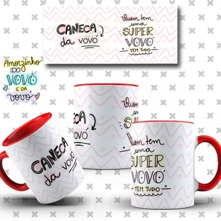 Caneca Personalizada Quem tem uma Super Avó tem Tudo - Caneca da Vovó, Porcelana 325ml