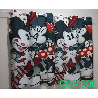 Cortina de personagem infantil 2,50x1,40 MICKEY E MINNIE BLACK