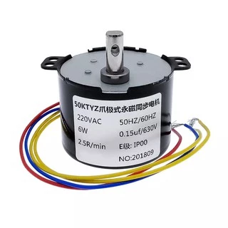 Motor síncrono permanente de ímã 50ktyz, motor ac 220v com redutor de velocidade, controles de motores positivos e negativos, inversão 6w w