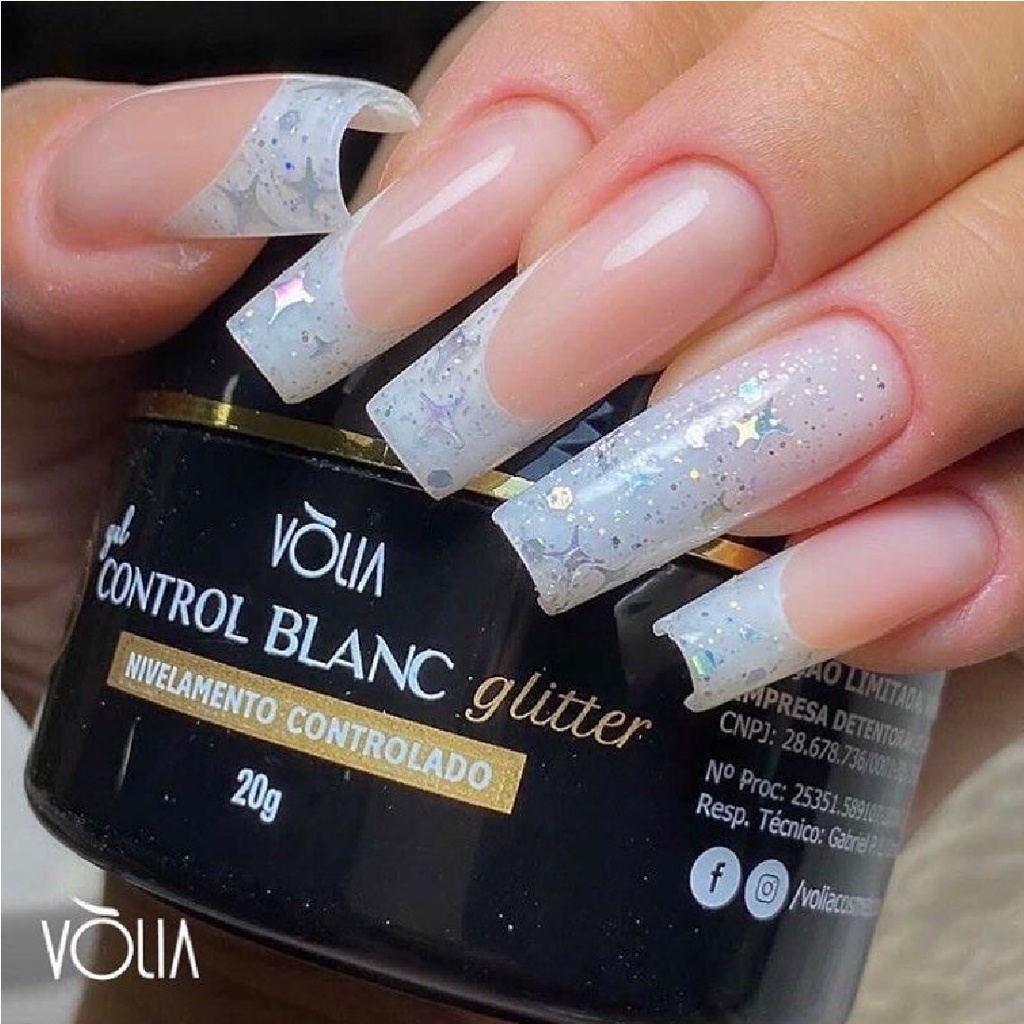 Gel Control Blanc Glitter 24g Volia Shopee Brasil