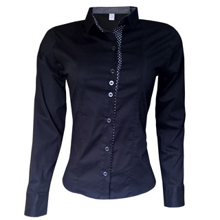 Camisa Feminina Manga Longa Preta