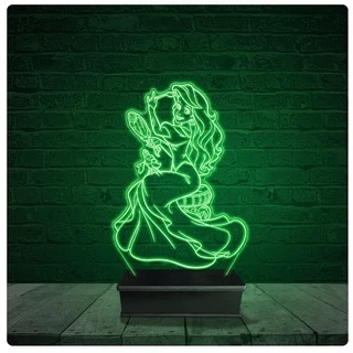 Luminária Abajur Acrílico Led - Ariel Pequena Sereia 06