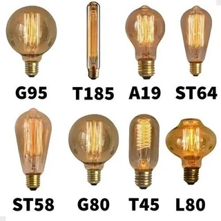 Lâmpada Filamento Led 4w Quente ST64, G80, G95, G125, G45, ST58, T45, T30, A60, C37 Bulbo 110V - 220V E27