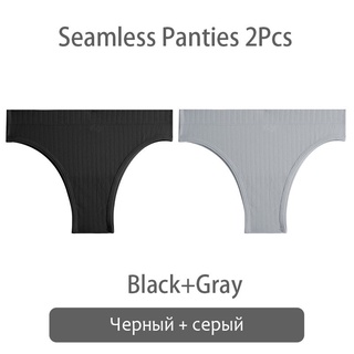 2Pcs/set Seamless Panty Women T-back Underwear M-XL Panty Ladies Thongs Underpants  Female Lingerie 9 Colors