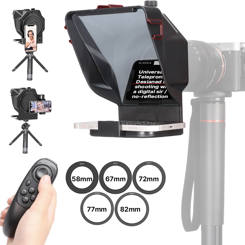 Ulanzi smartphone e dslr gravação mini teleprompter portátil inscrito ...