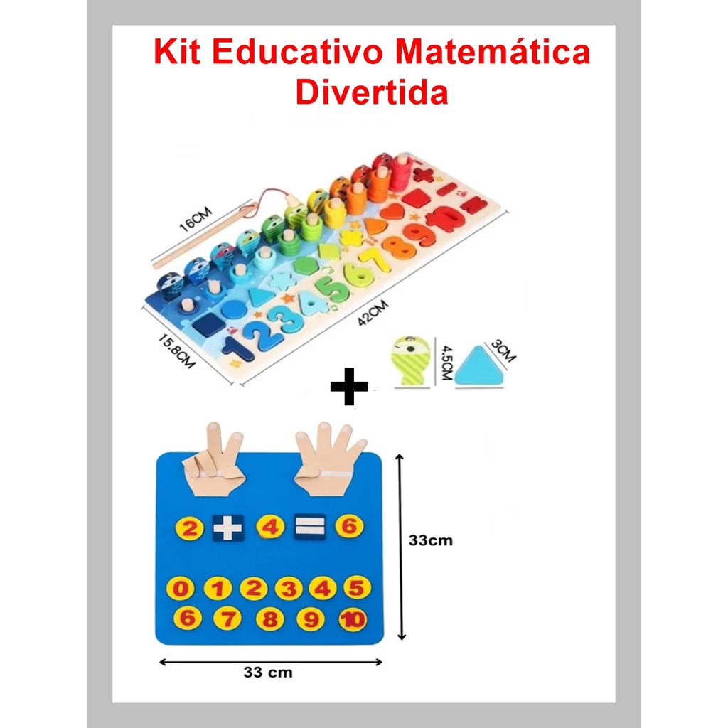 Brinquedo Educativo Matemática Básica Aprender Números, Operações, Horas,  Ábaco Estojo Pedagógico Completo Em Promoção