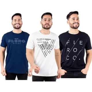 Kit 4 Camisetas Blusas Camisas Masculinas