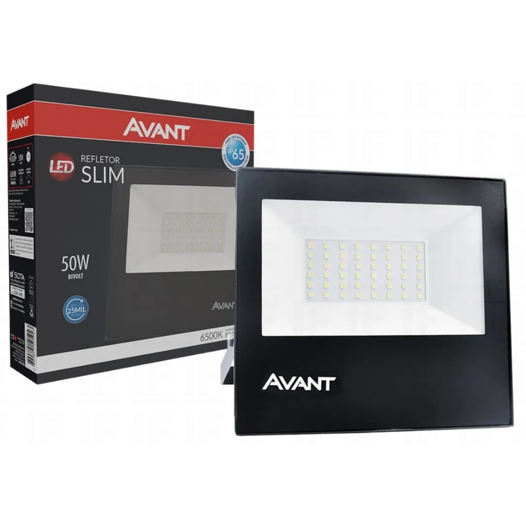 refletor-led-50w-luz-branca-6500k-avant-shopee-brasil