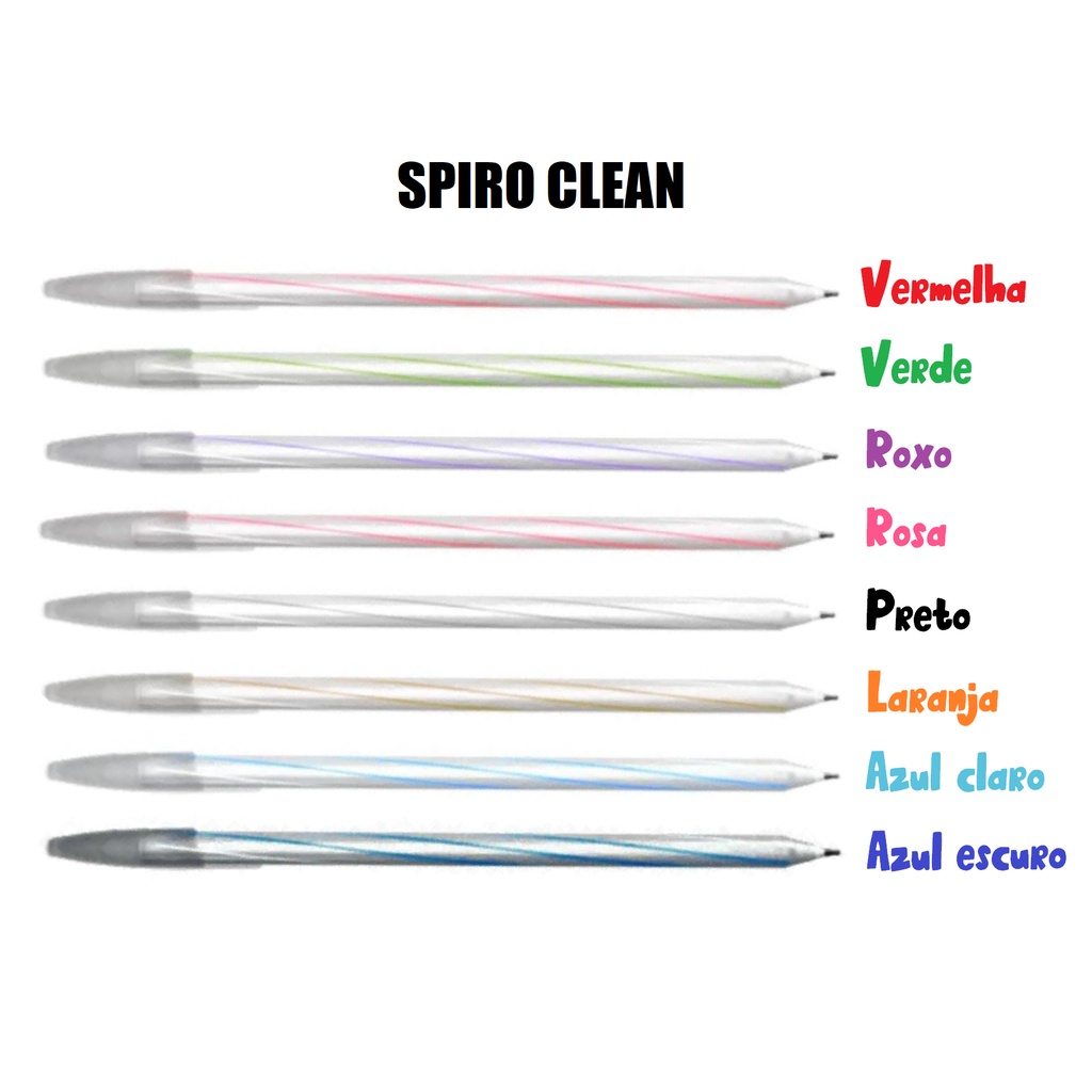 Caneta Esferográfica Cis Spiro Clean 0.7mm Estojo C/8 Unidades | Shopee ...