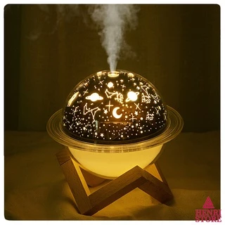 Umidificador De Ar E Aromatizador Difusor De Óleo Essencial Purificador Climatizador De Ambiente Ultrassonico Luminária Lua Saturno Planeta 3D-KF8805