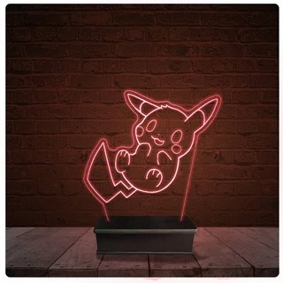 Abajur Luminária Acrílico Led - Pikachu Pokémon 10