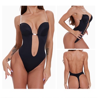 body sexy feminino modelador decote em V profundo sem costas tanga  modeladora espartilho lingerie sutiã push up de alça transparente Apenas R$  41,00 PatPat BR Móvel