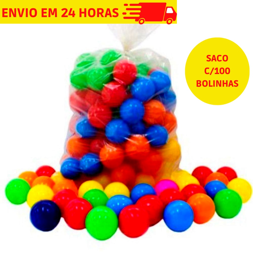 Saco De Bolinhas C/100 Unidades Para Piscina De Bolinhas Bolas ...