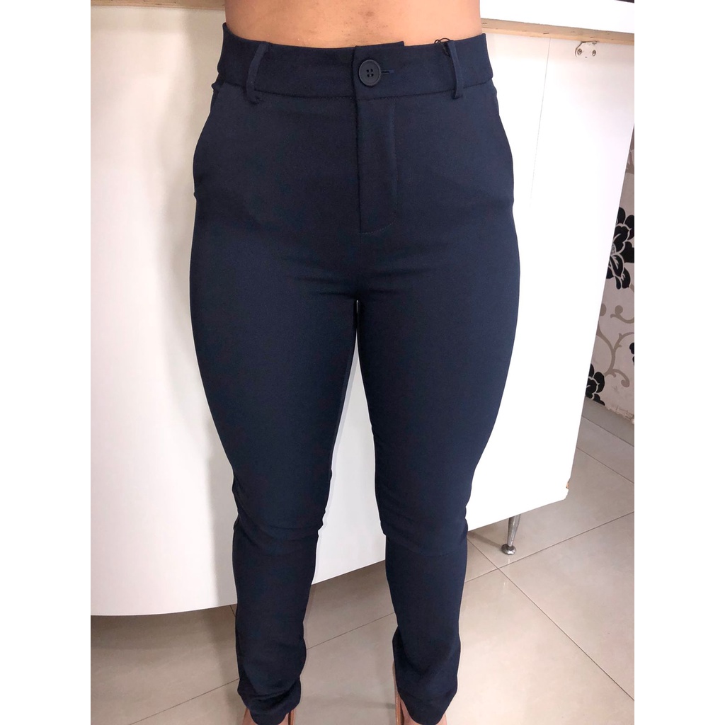 Calça Social K2B Original Faniele Uniforme Com Bolsos Cintura Alta ...