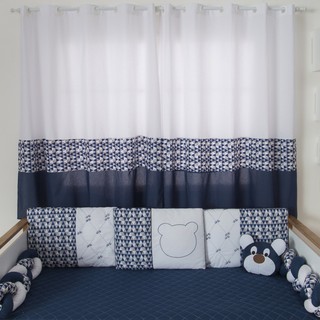 Cortina Dengoso 2.00 Mts Para Quarto Infantil e bebe marinho
