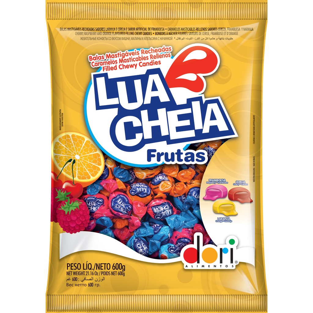 Bala Lua Cheia Frutas Dori 600g