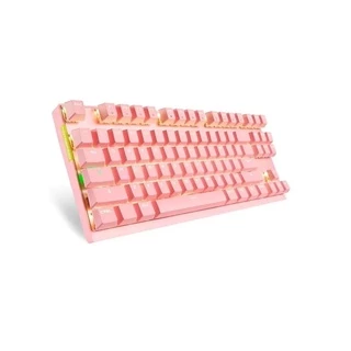 Teclado Gamer Motospeed Ck82 Rosa Switch Azul Rgb Usb
