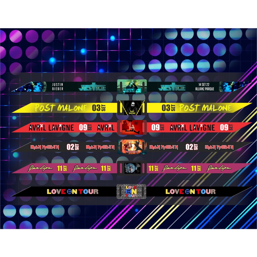 Pulseiras Personalizadas ROCK IN RIO | SHOWS SP E RIO 2022 c/ TAG