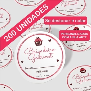 200 Adesivos Personalizados Etiquetas Adesivas Com Sua Logo Ou Arte
