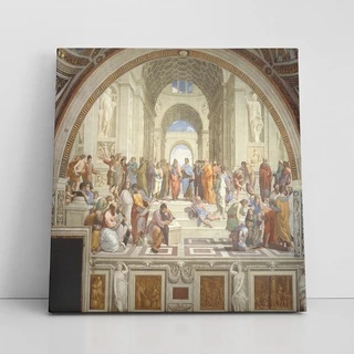 Quadro Escola de Atenas Rafael Sanzio Canvas 60x60cm