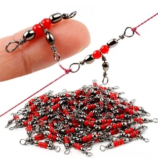 20Pcs Tackle Fishing Red Color 3 Way 16mm 0.8g 14x16 Pesca Emaranhado Giratório Acessórios De Conectores Equipamento De Ao Ar Livre Ferramenta No Rio Mar Robalo Amante Do