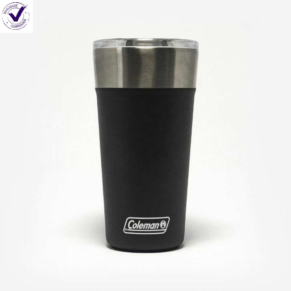 Copo Térmico de Cerveja 600 ml Preto Coleman Personalizado