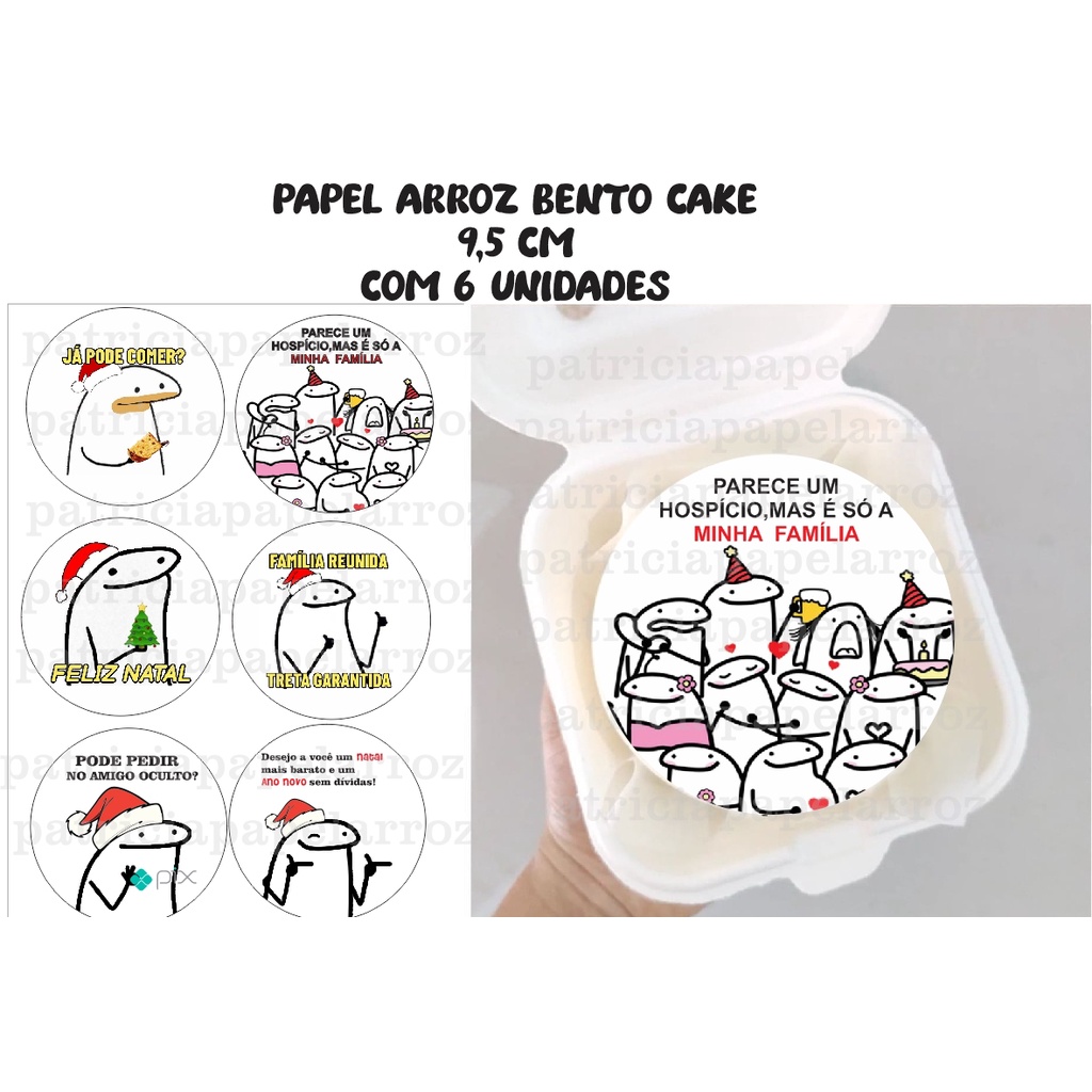 Papel de arroz Bentô cake, Bolo marmita Flork meme