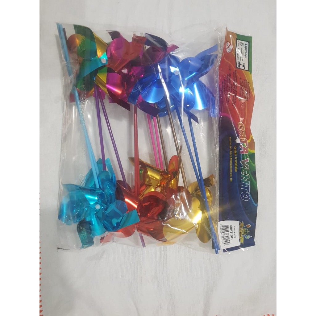 Catavento Metalizado Com 12 Unidades. | Shopee Brasil