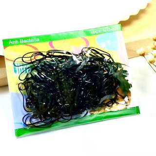 kit 3 Pacote 150 Elásticos Preto Transparente Colorido de Silicone Pequenos Para Cabelo Infantil