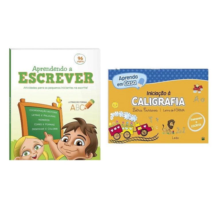 Kit 2 Livros Educativos Aprendendo A Escrever E Caligrafia Todo Livro ...