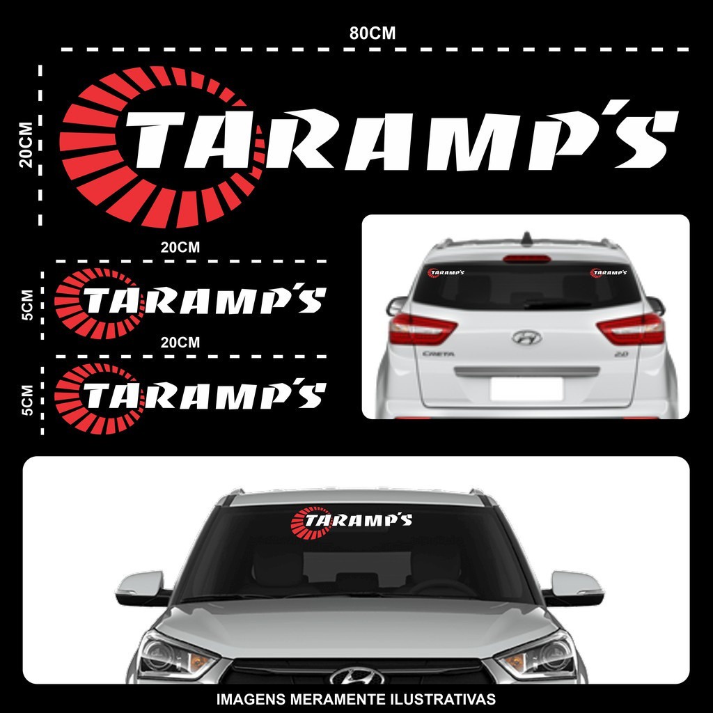 Kit Adesivos Tuning Parabrisa Taramps Som Automotivo | Shopee Brasil