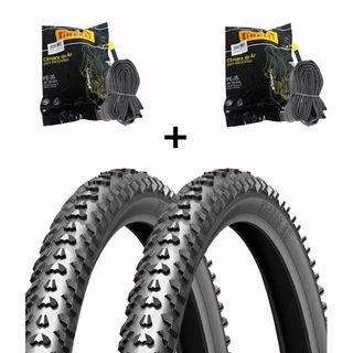 2 Pneus Levorin Excess aro 26x1.95 + 2 Câmaras de ar Pirelli Bico Grosso