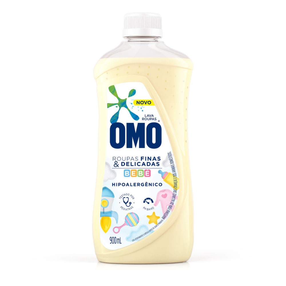 Sabão Líquido OMO Roupas finas & delicadas - Bebê 900ml ...