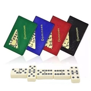 2 Jogo Domino Profissional Pesado Caixa Marcação Colorida