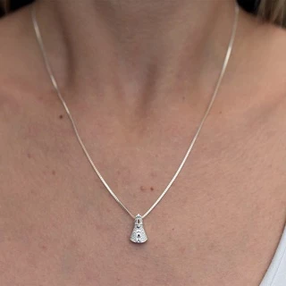 Colar Nossa Senhora Aparecida Com Pedra Folheada Prata 925 P
