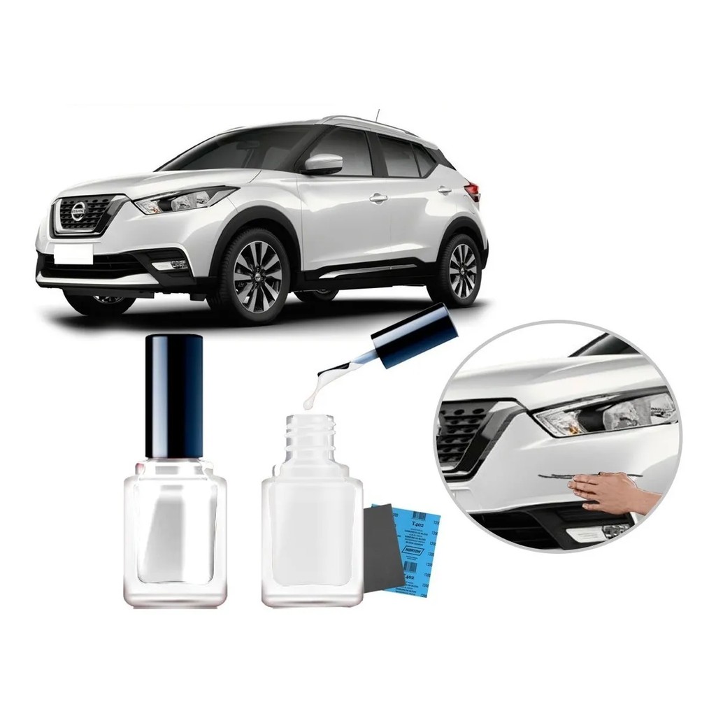 Tinta Tira Risco Automotivo Cor Carro Nissan Kicks 2017 2018 2019 2020 Branco Diamond