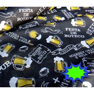 TNT Estampado BAR BOTECO CERVEJA 1,50m X 1,40m.Tipo Tecido, Para Festas, Decoração, ou como Papel de Parede.