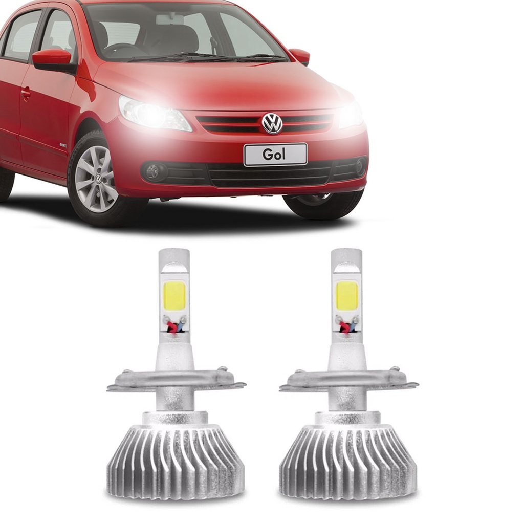 Kit Lâmpada Super Led Gol G5 H4 Foco Simples 2008 Até 2012 6000k ...