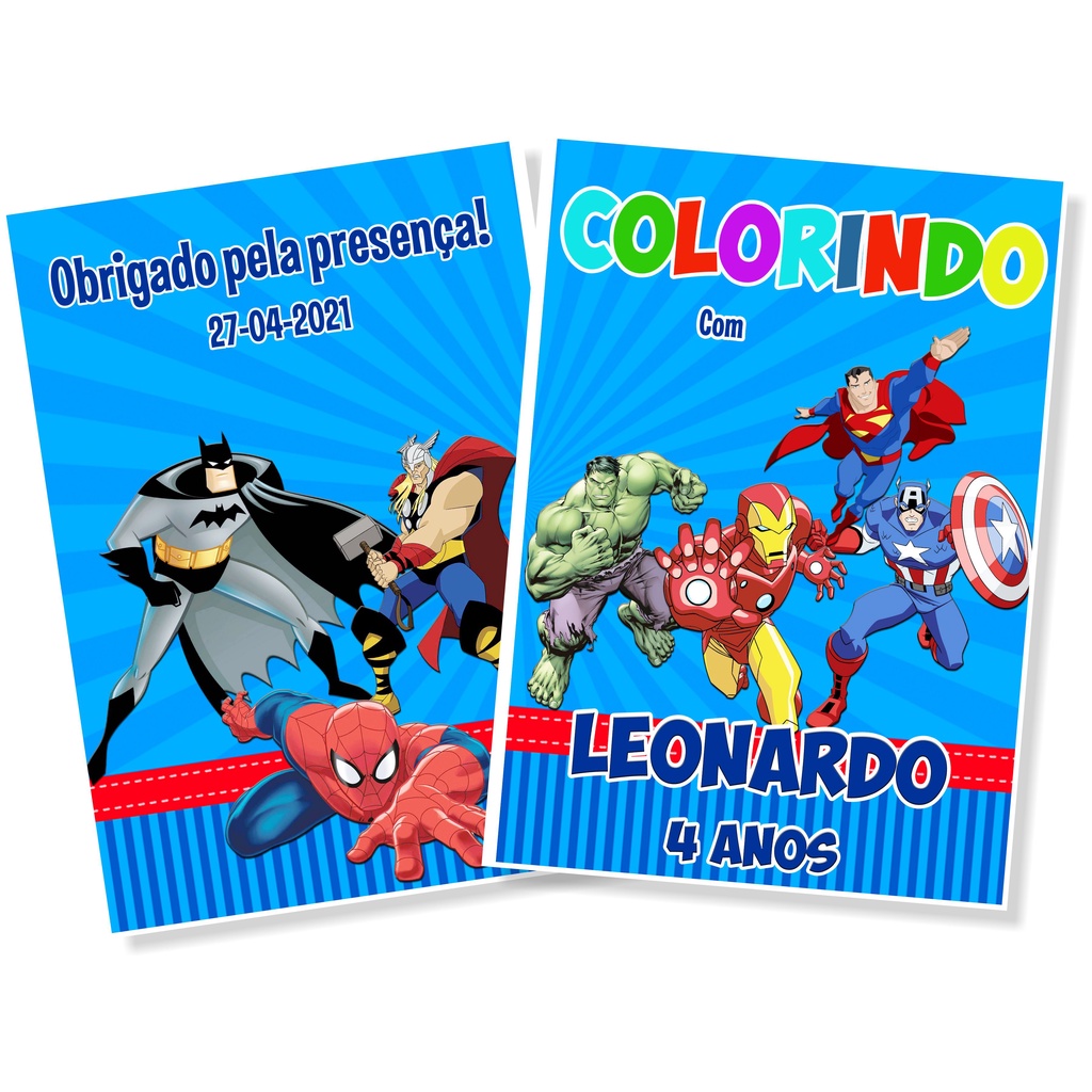 Oblee Marketplace  30 kit colorir 10 x 15 personalizado personagens