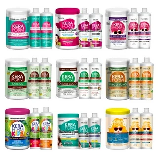 Kit Skafe Shampoo Cond e Mascara Cabelo Liso e Cacheados