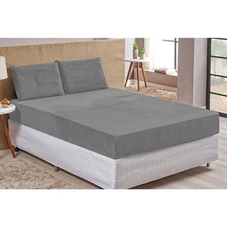 Lençol Plush Casal Padrão Manta Soft Flannel Inverno 3 Peças
