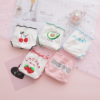 Em promoção! Xadrez De Frutas Japonês Fresco Pequeno Calcinha Meninas Roupa  Interior De Algodão Virilha Meados De Cintura Resumos De Senhoras Underwear