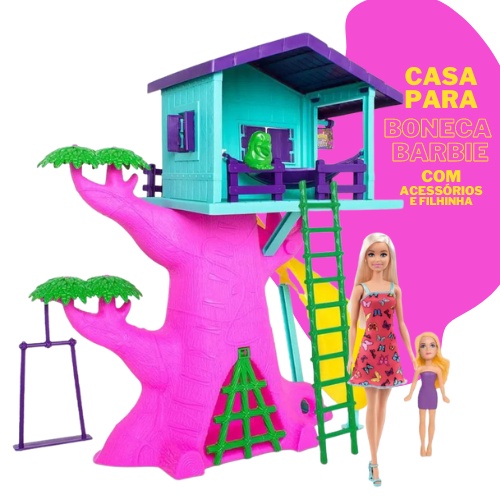 Casinha Bonecas Barbie Mdf Adesivada Moveis Promoção em Promoção na  Americanas