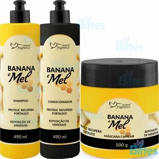 Kit Banana e Mel Suave Fragrance Cosméticos Nutrição e Reparação dos Fios
