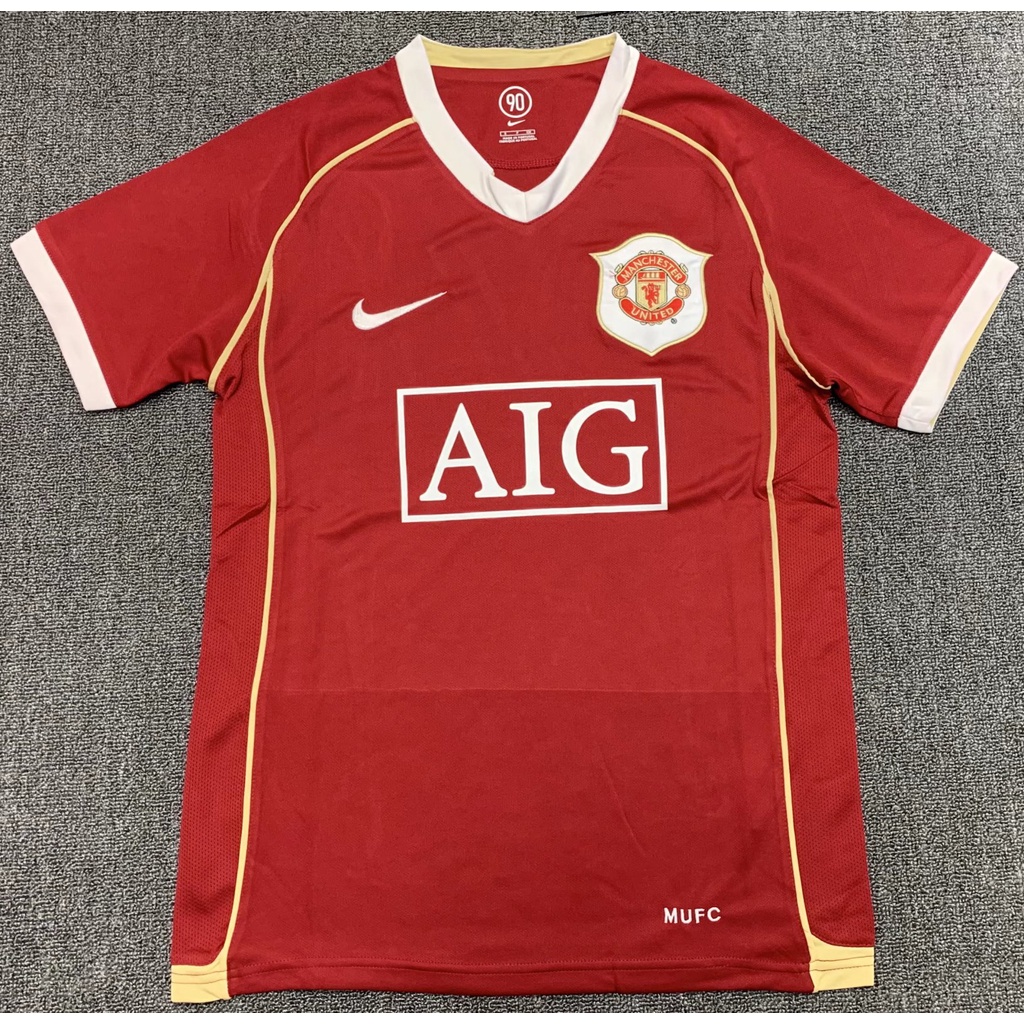 06 Manchester United home retro Camisa De Futebol De Alta Qualidade Manga Curta